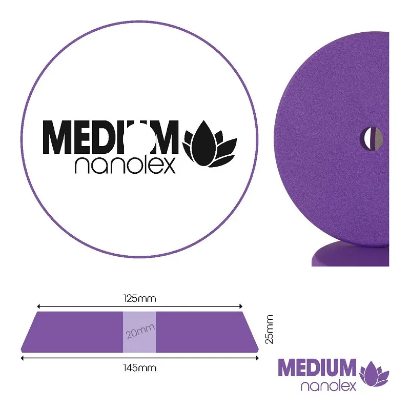 Nanolex Leštící kotouč 145x25x125 mm DA / MEDIUM / FIALOVÝ